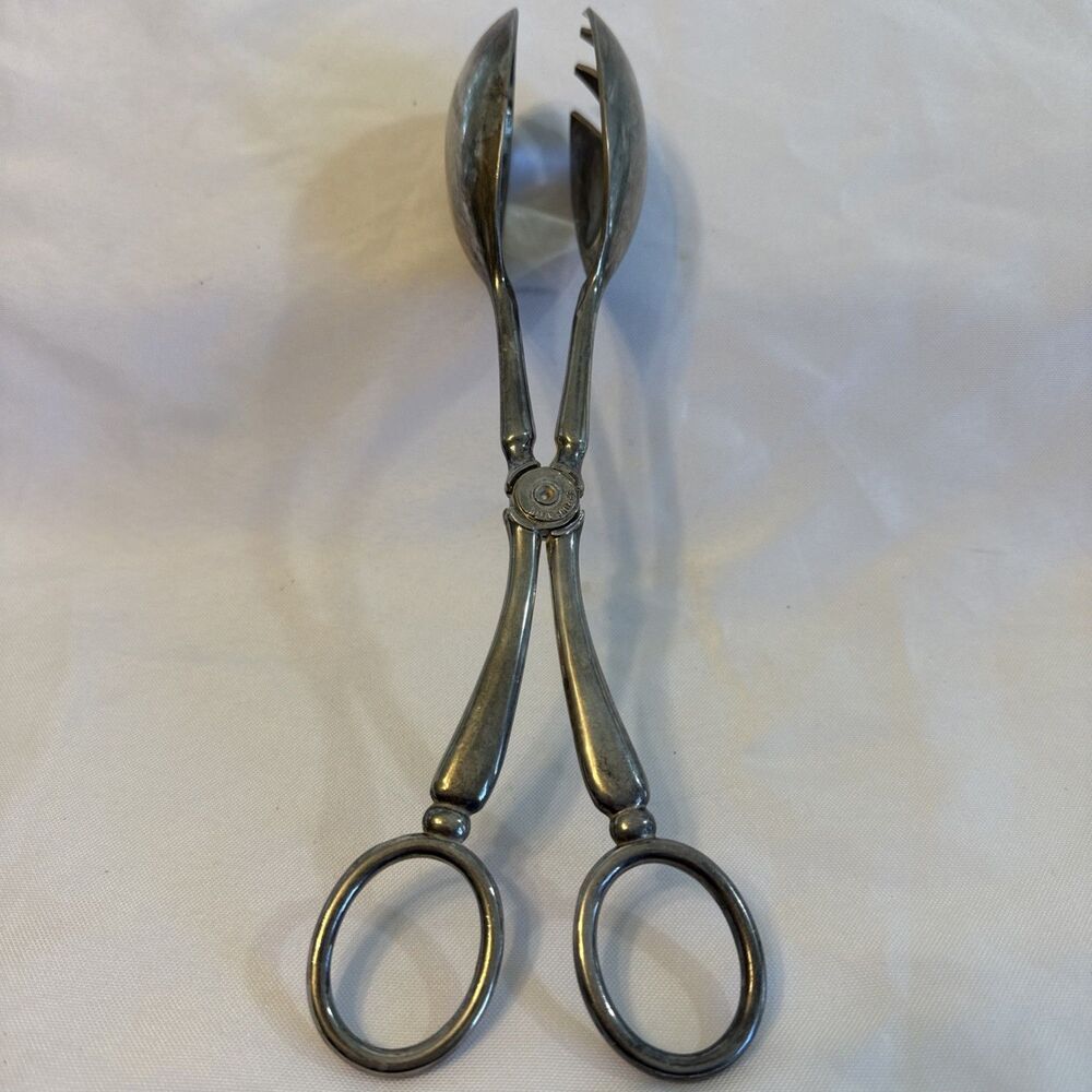 EP Zinc Alloy Silver Plated Salad Tongs Serving Tongs Silverplate